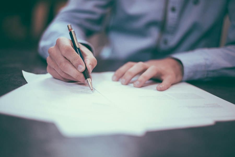A person signing an insurance document