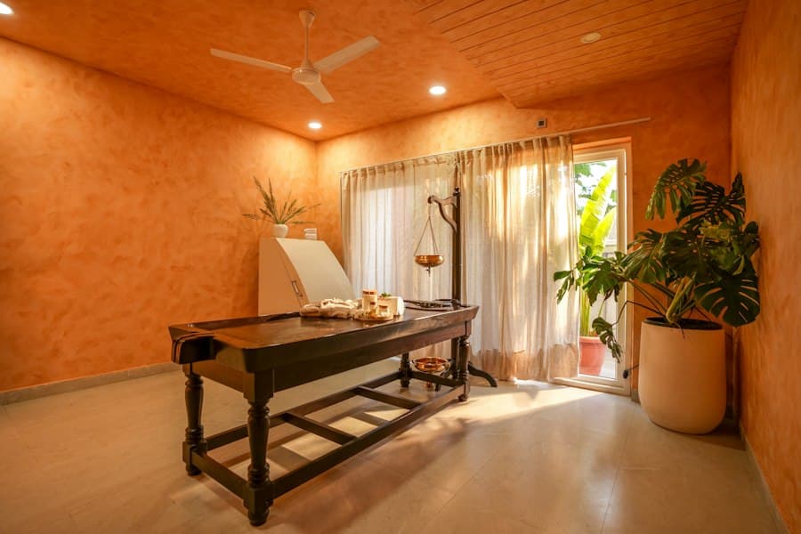 A calm treatment room in a medical spa