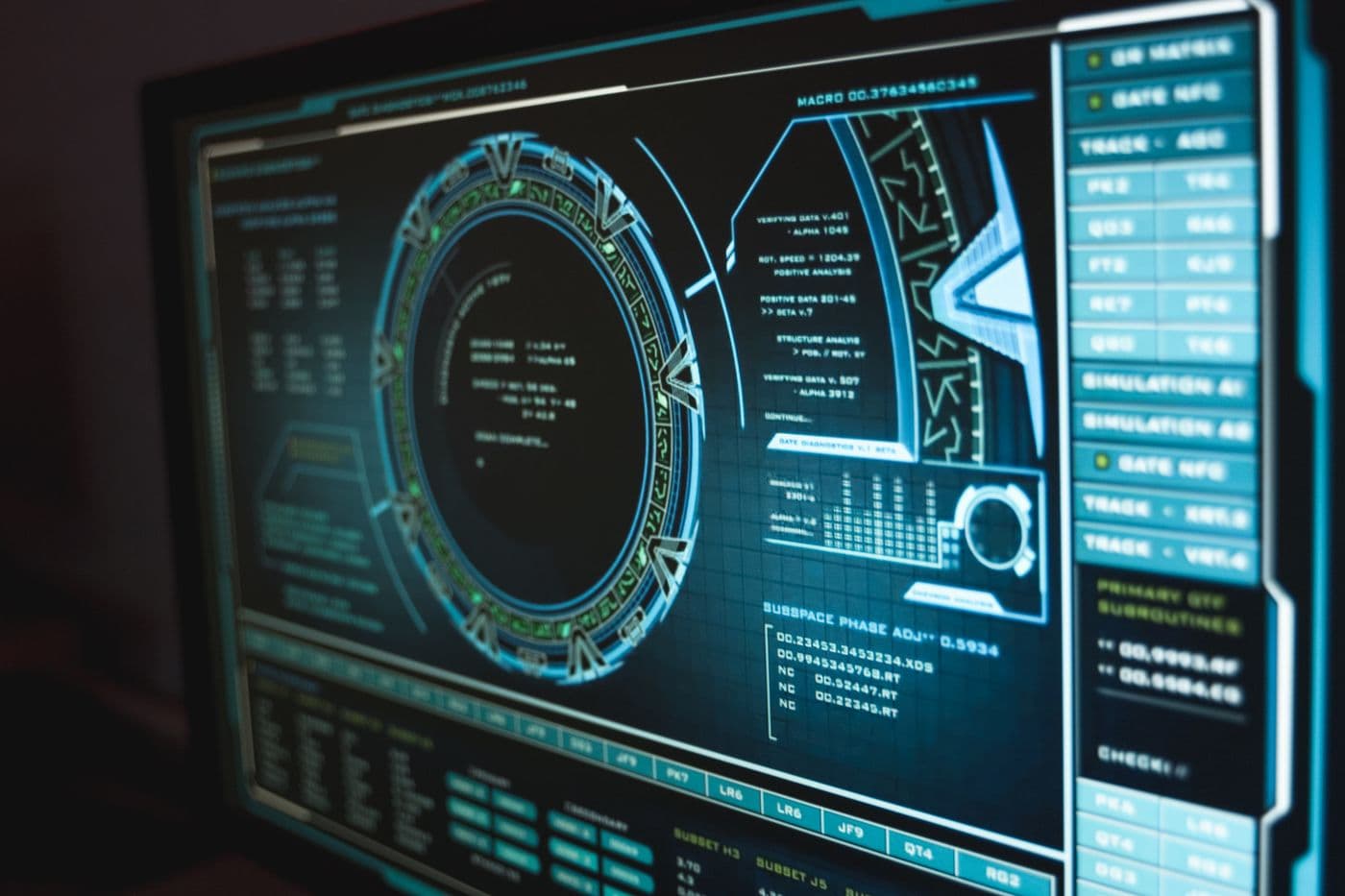 A futuristic interface on a computer screen